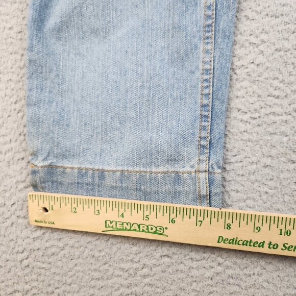 Eddie Bauer Capri Jeans Womens 10P Denim Curvy High Rise Straight Wide Leg Blue - Picture 7 of 13